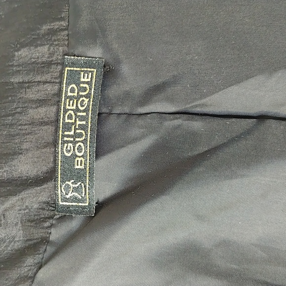 Black taffeta ruffled Light weight trench coat - Picture 8 of 10